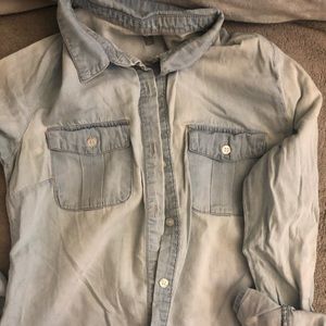 Light denim button down shirt